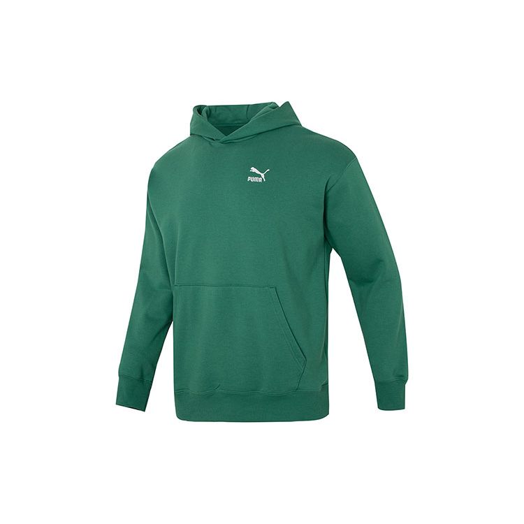 Puma Классическая свободная толстовка с капюшоном с принтом логотипа, мужская толстовка с капюшоном, зеленая 537686-37