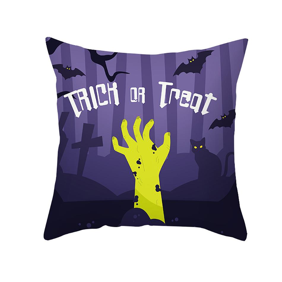 Хэллоуин Череп Кошка Террор Тыква Летучая мышь с принтом квадратная наволочка для дома, гостиной, украшения дивана, наволочка 45x45 см
