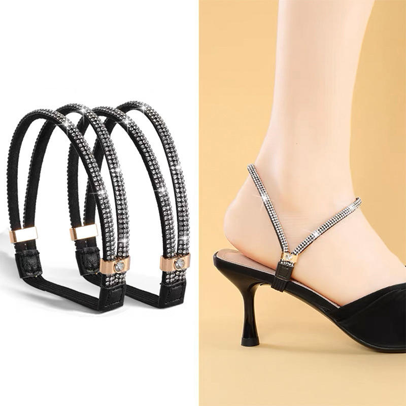 Женский ремень для обуви Стразы Высокие каблуки Шнурки Бесплатный треугольный пучок Фиксация на щиколотке Свободная Противоскользящая Пучок Шнурки Завязки Ленты