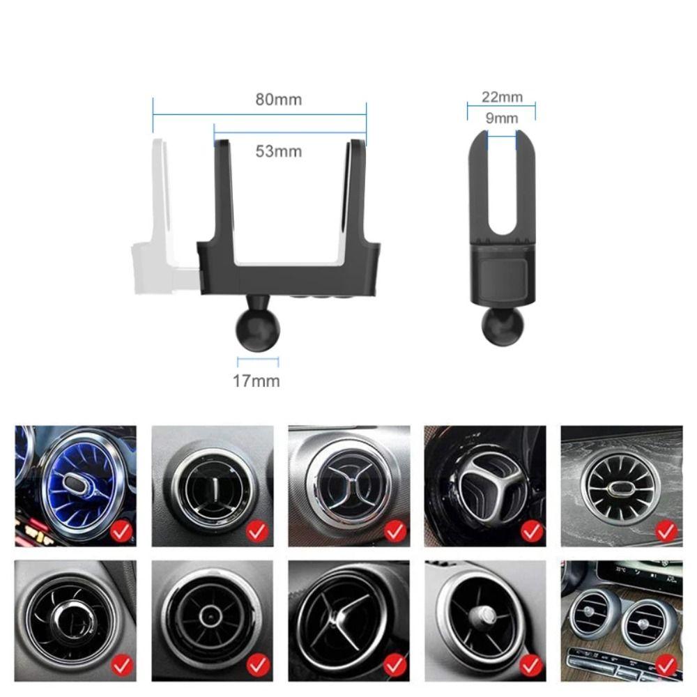 Bracket 17mm Ball Head Base Round Air Outlet Car Phone Holder Car Phone Air Vent Clip Mount