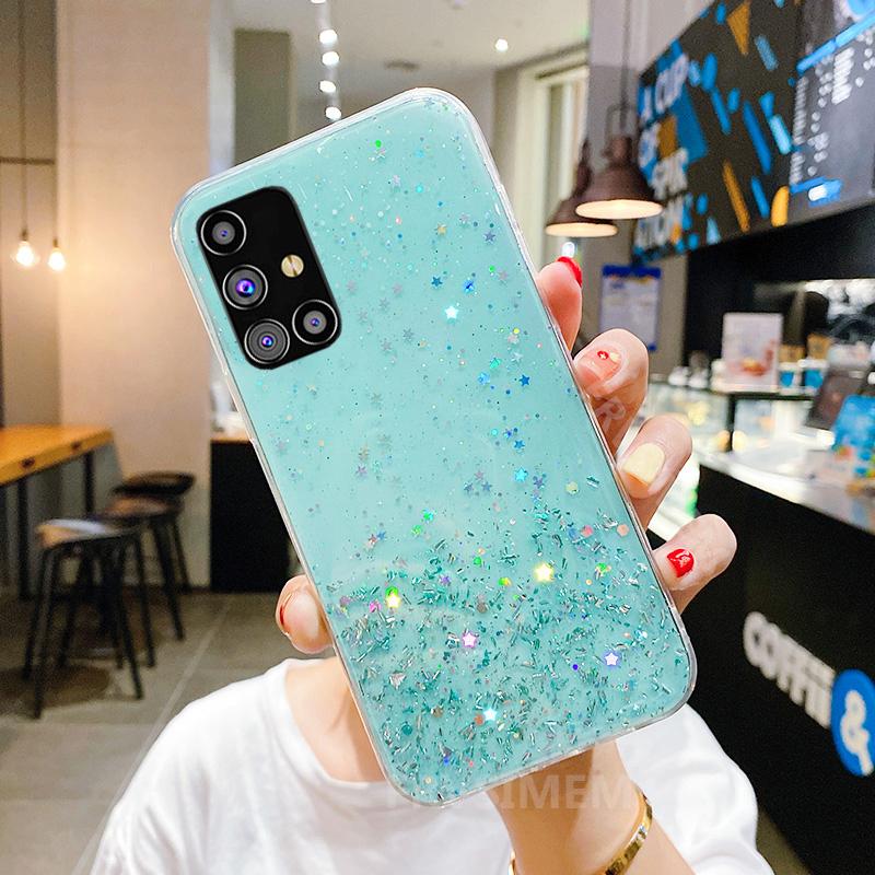 Glitter Sequins Phone Cases For Samsung Galaxy M12 M10 M11 M21 M31 M30S M31S M51 M62 Soft TPU For Samsung A10 A20 A30 A40 A50 A70 A21S A20S Cover Lady