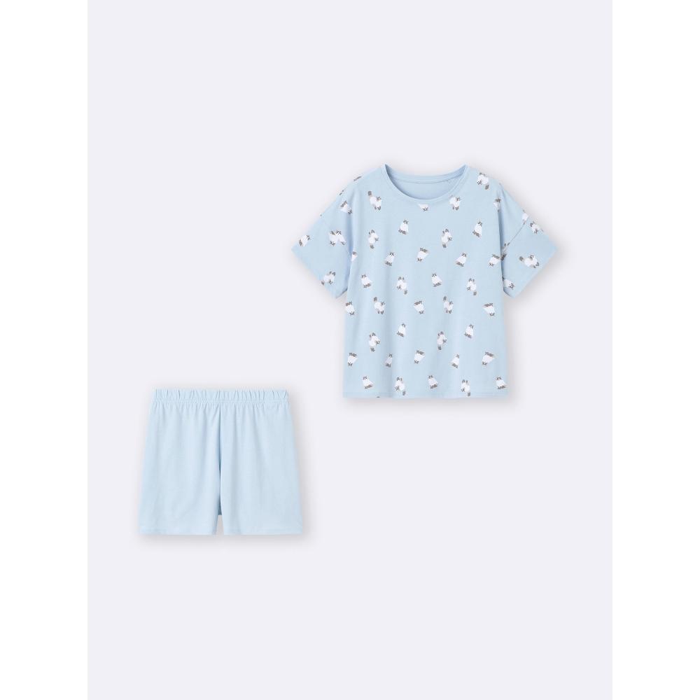 GU by Uniqlo Комплект для отдыха из хлопка с коротким рукавом Cat