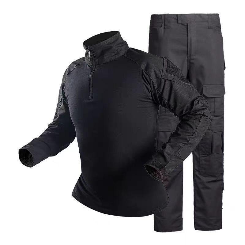 Mens Tactical Cargo Pants With Knee Pads Outdoor Training Combat Uniform Set Camo