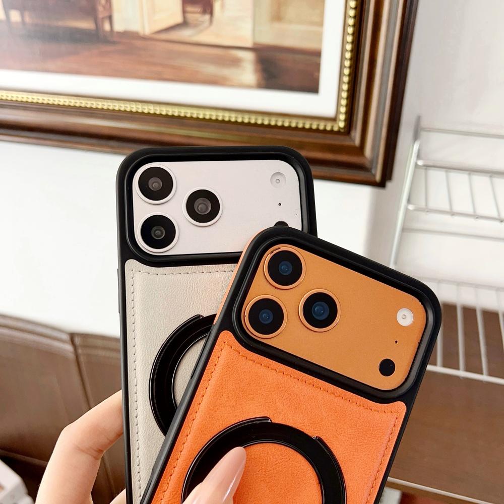 Кронштейн Для Чехла Телефона Для Для Iphone 17 Air 16 15 14 Plus 13 12 11 Pro Max Матовая Кожа Магнитная Подставка Защитный Бампер