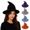 Solid Color Halloween Witch Hat High Quality Costume Hat Fashionable Magical Hat  For Women