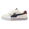 Puma Court Classic Vulc FS V Маленький ребенок Теплый белый Засахаренный миндаль Детские кроссовки Кремовый Темно-синий 396560-01
