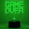 Gameover 3D Ночной светильник для игровой комнаты, настройка освещения, декор на столе, игровая консоль, значок, логотип, датчик света для детей, подарок