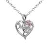 New TEMU Love Flower Mother's Day MOM Diamond Zircon Necklace Simple Pendant