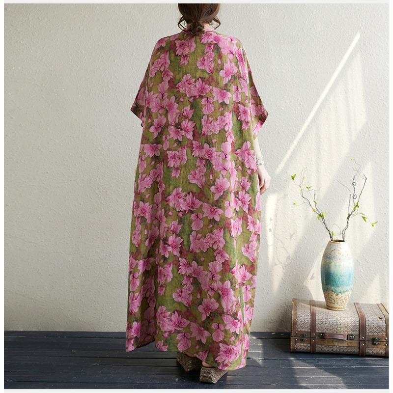 DIMANAF 2024 Большие размеры летние женские пляжные базовые свободные стильные винтажные длинные богемные платья с цветочным принтом