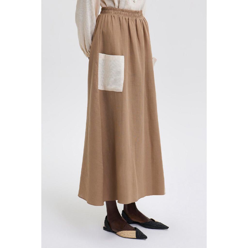 Муслиновая юбка с карманами