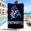 Пляжное полотенце с командным духом Patriots, Быстросохнущее, Легко ухаживать, Подходит как для занятий фитнесом, так и для пляжного отдыха, Спортивный незаменимый аксессуар