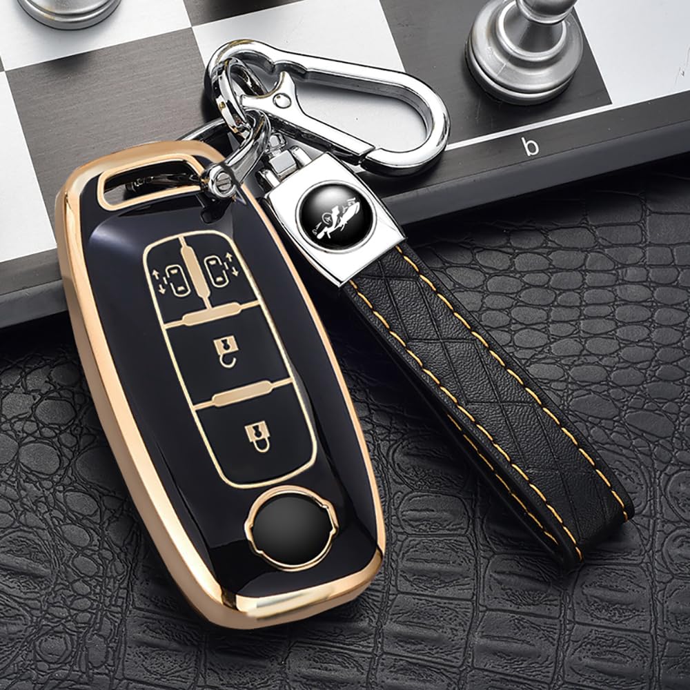 [yoshinari] Эксклюзивный для Nissan NISSAN Serena Lukes кейс для ключей сдвижной двери с обеих сторон, чехол для ключей, брелок (набор брелоков, 4 кнопки, черный)