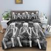 3D Skeleton Bedding Set Skull Duvet Cover 2/3Pcs Quilt Cover With Pillowcase Queen King Size Soft Fabric Bedclothes
