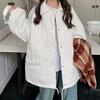 Autumn Winter Women Casual Loose Cotton-padded Jacket Long Sleeve Button Up Thicken Warm Lambswool Jacket Women Parkas