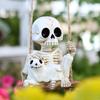 Resin Crafts Tire Swing Skeleton Pendant Vintage Skeleton Spirit Statue Decoration Lawn