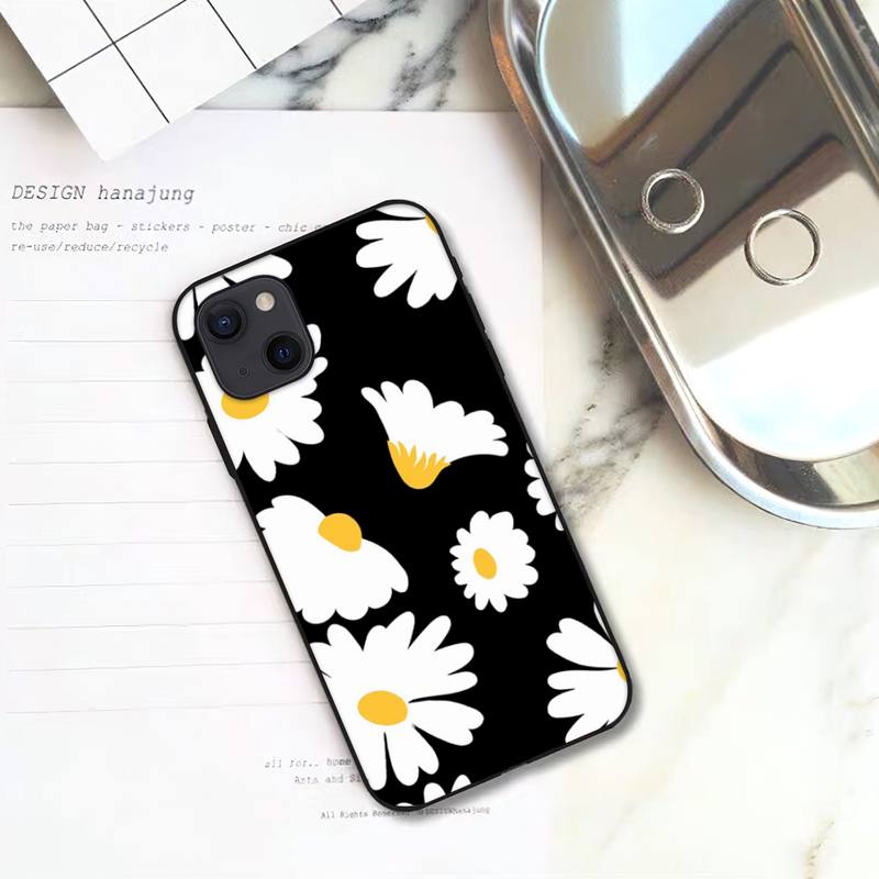 Летний чехол для телефона с цветком ромашки для iPhone 11 12 Mini 13 14 Pro XS Max X 8 7 6s Plus 5 SE XR Shell