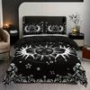 Boho Sun And Moon Duvet Cover Set Black White Floral Bedding Set Bohemian Exotic Comforter Covers Queen Bedroom Decor All Season