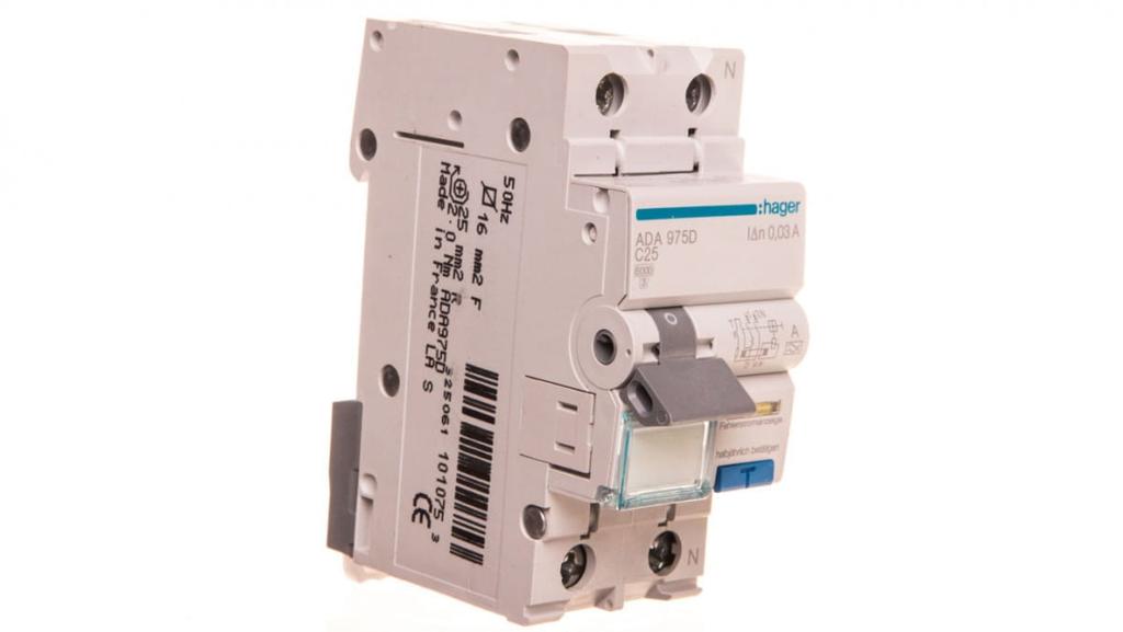 RCBO 2P C25A 0.03A Type A differential circuit breaker ADA975D