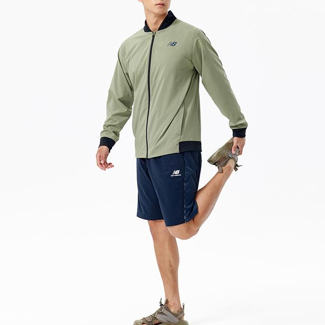 New Balance Jackets Men's Green Baseball Collar Moderate Other (Unisex) Jackets AMJ21010 OLF