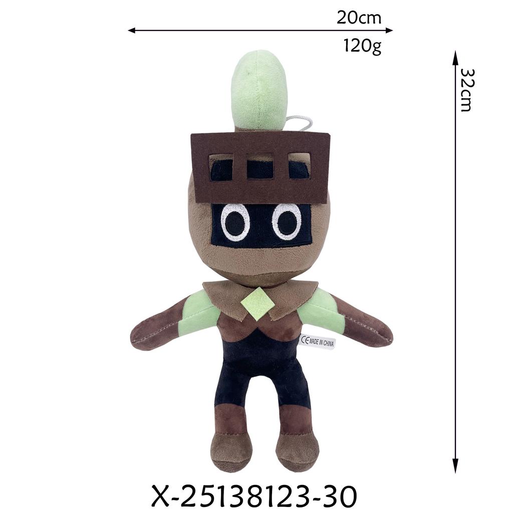 34style Cartoon Game Flower World Keychain Plush Toy Soft Stuffed Character Doll Backpack Pendant Halloween Gift for Fan