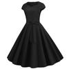 Women's Fashion Casual Slim Fit Solid Colour  Vintage Dress With Belt With Large Hem