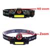 XPE+COB Headlamp Fishing Camping Headlight Built-in Battery Portable Work Light Dual Light Sources With Tail Magnet Detachable