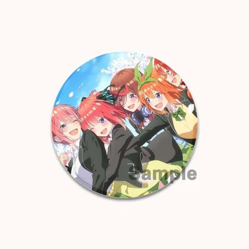 32/44/58MM Anime Ichika Nino Miku Yotsuba Itsuki Badge Cartoon Round DIY Brooch for Clothing Backpack Coat Decorative Accessories