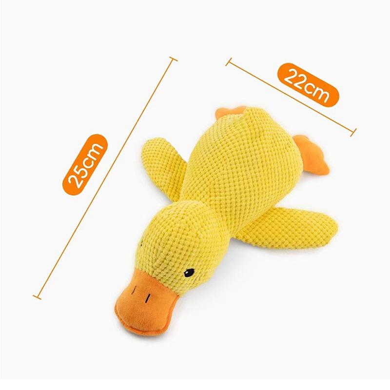 Мультяшная плюшевая игрушка для сна, милая мягкая игрушка в виде утки, прочная, устойчивая к укусам, пищащая, чистящая зубы для домашних животных, жевательная игрушка, товары для животных