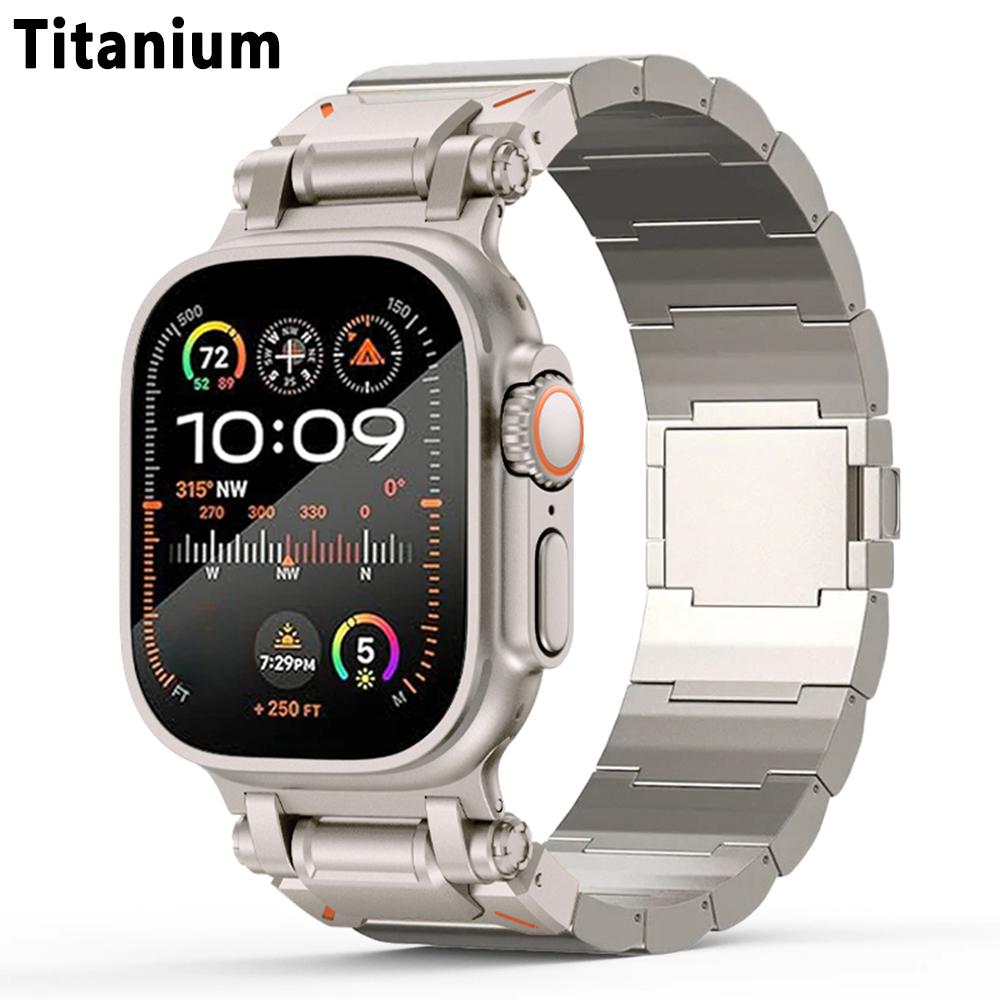 Магнитный титановый ремешок для Apple Watch 49 мм 46 мм 45 мм 44 мм Роскошный ремешок для Iwatch Серии 11 10 9 8 7 Se 6 5 Ultra 3 2 Браслет
