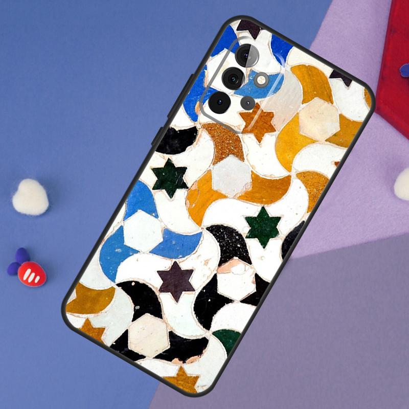 Марокканский чехол-плитка для Samsung Galaxy A14 A56 A36 A26 A16 A06 A54 A34 A12 A32 A52 A13 A33 A53 A15 A35 A55