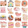 Bohemian Embroidery Cloth Sticker Inspirational Quotes Bag Patch Computer Embroidery Label English Word Positive Energy Patch Sticker