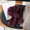 Winter Warm Scarf Hat Two-piece Set, Middle-aged and Elderly Temperament Rex Rabbit Fur Hat, Mother Flower Scarf