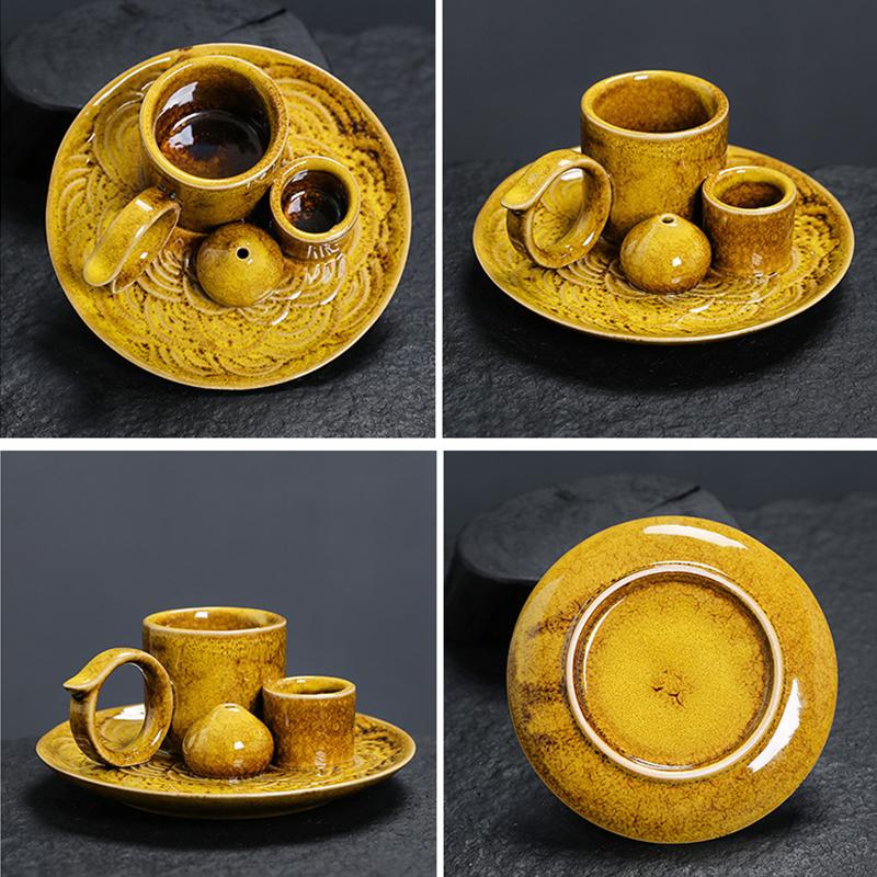 Новый керамический набор для благовоний - Многофункциональный домашний декор, 4-в-1 подставка для благовонных палочек и шалфея, держатель для пало санто и свечей