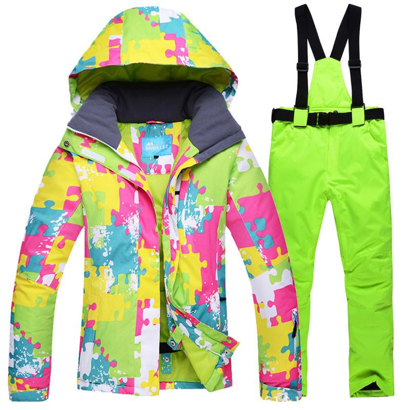 Зимний мужской и женский лыжный костюм, уличный теплый ветрозащитный водонепроницаемый костюм для катания на лыжах, сноуборде, мужская и женская лыжная куртка, лыжные штаны, зимний комбинезон