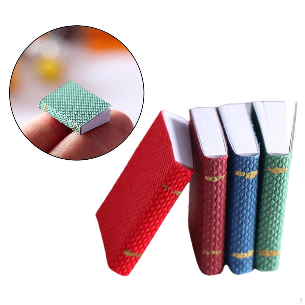 4/комплект 1:12 кукольных домиков, миниатюрные, ассорти, открывающиеся книги для чтения, учебы, книжная полка, библиотека, креативные