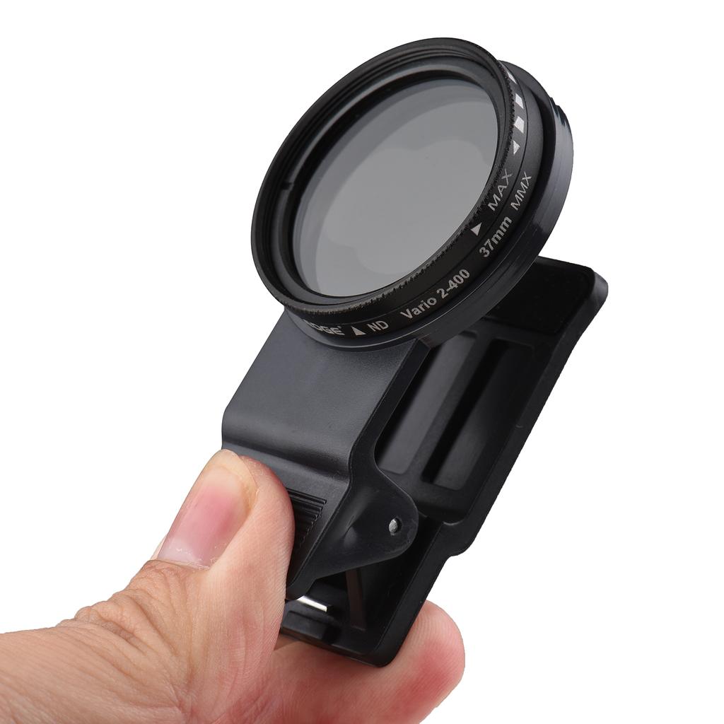 Andoer 37MM Professional Clip-on Phone Filter Lens ND2-400 Adjustable Neutral Density Filter with