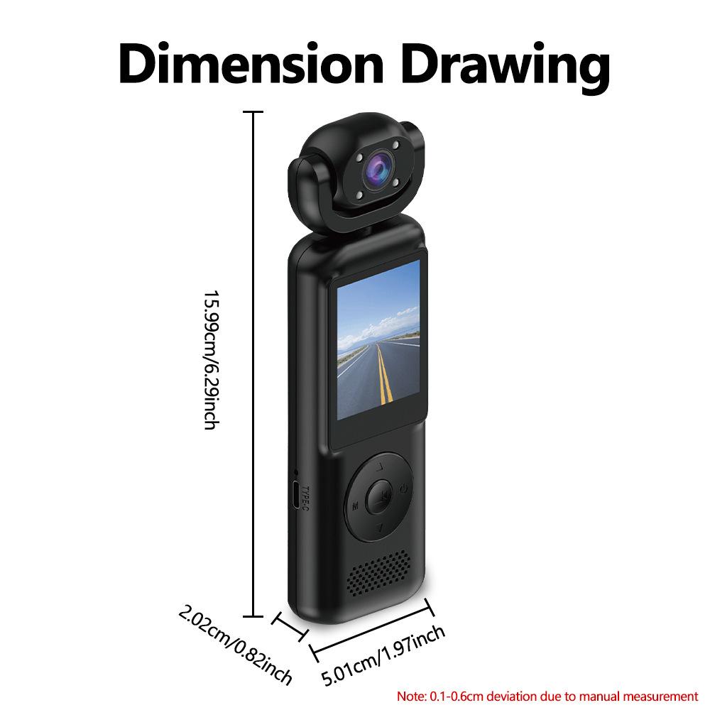 1080P HD Handheld Action Camera 170° Wide Angle WiFi Sports Cam with Night Vision Loop Recording Portable Vlog Camera for Travel Outdoor