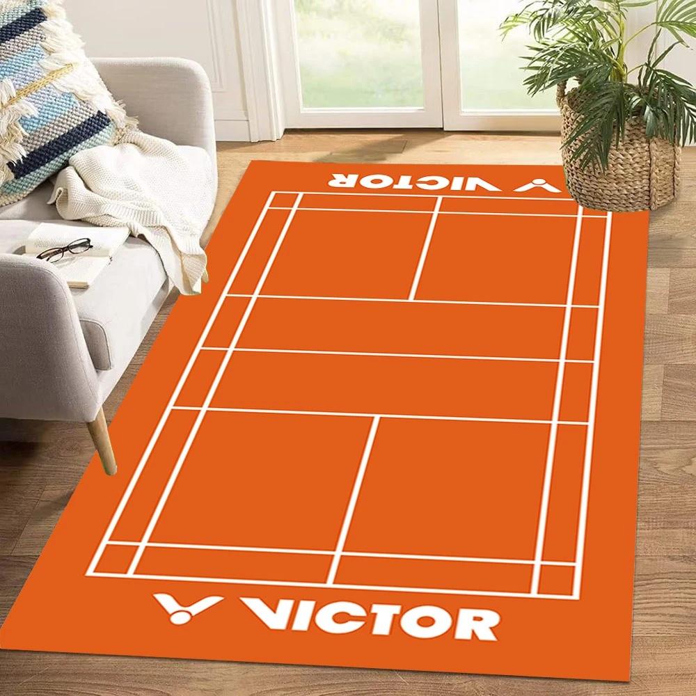 Красочный ковер с тематикой бадминтона, нескользящий коврик для пола для гостиной, спальни, декор для любителей спорта, веселый, повседневный, домашний акцент