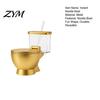 Practical Gag Gift for Students Toilet Shaped Ramen Bowl Set, Built-in Drink Cup And Straw Snack Dish Design, Novelty Food Bowl, Instant Noodles Soup