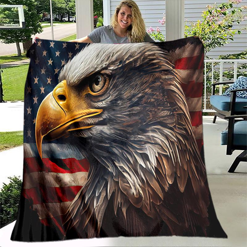 1pc American Bald Eagle Poster blanket, al season lightweigh Poster blanket home office outdoor nap multifunc Poster blanketional blanket