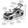 1:24 SLS GTR F1 Safety Sports Car Model Toy Alloy Diecast Sound Light Doors Opened Miniature Vehicle Models Collection Gifts
