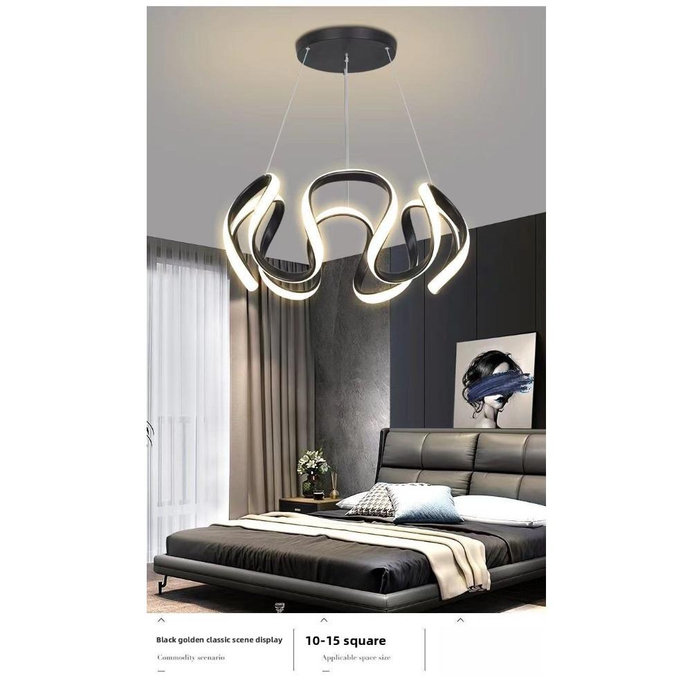 Люстра Скандинавский Подвесной Светильник Современный Подвесной Светильник Необычная Люстра Спальня Гостиная Светодиодные Светильники Освещение Черный 50см