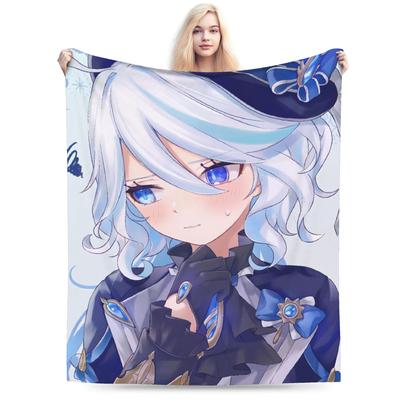 Фурина Genshin Impact Пледы Фланелевые Осень/Зима Портативные Супер Мягкие Пледы для Дома Офиса Одеяло
