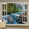 Scenic Landscape Hanging Cloth Natural Woods Beach Simulation Window Decoration Room Background Cloth Wall Painting Cloth