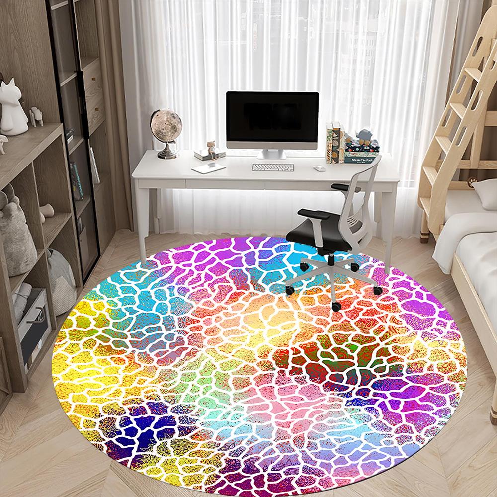 1pc Abstract Mandala Pattern Chair Carpet for Office Non Slip, Machine Washable Rug for Office, Room Holiday Decor for Christmas, Birthday Polyester