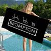 Пляжное полотенце из микрофибры с логотипом Brompton, впитывающее, быстросохнущее, мягкое, для йоги, плавания, курорта, альпинизма