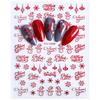 3D Nail Art Christmas Slider Wraps Snowflake Elk Santa Adhesive Flame Sticker Red Gold Manicure Nails Designs