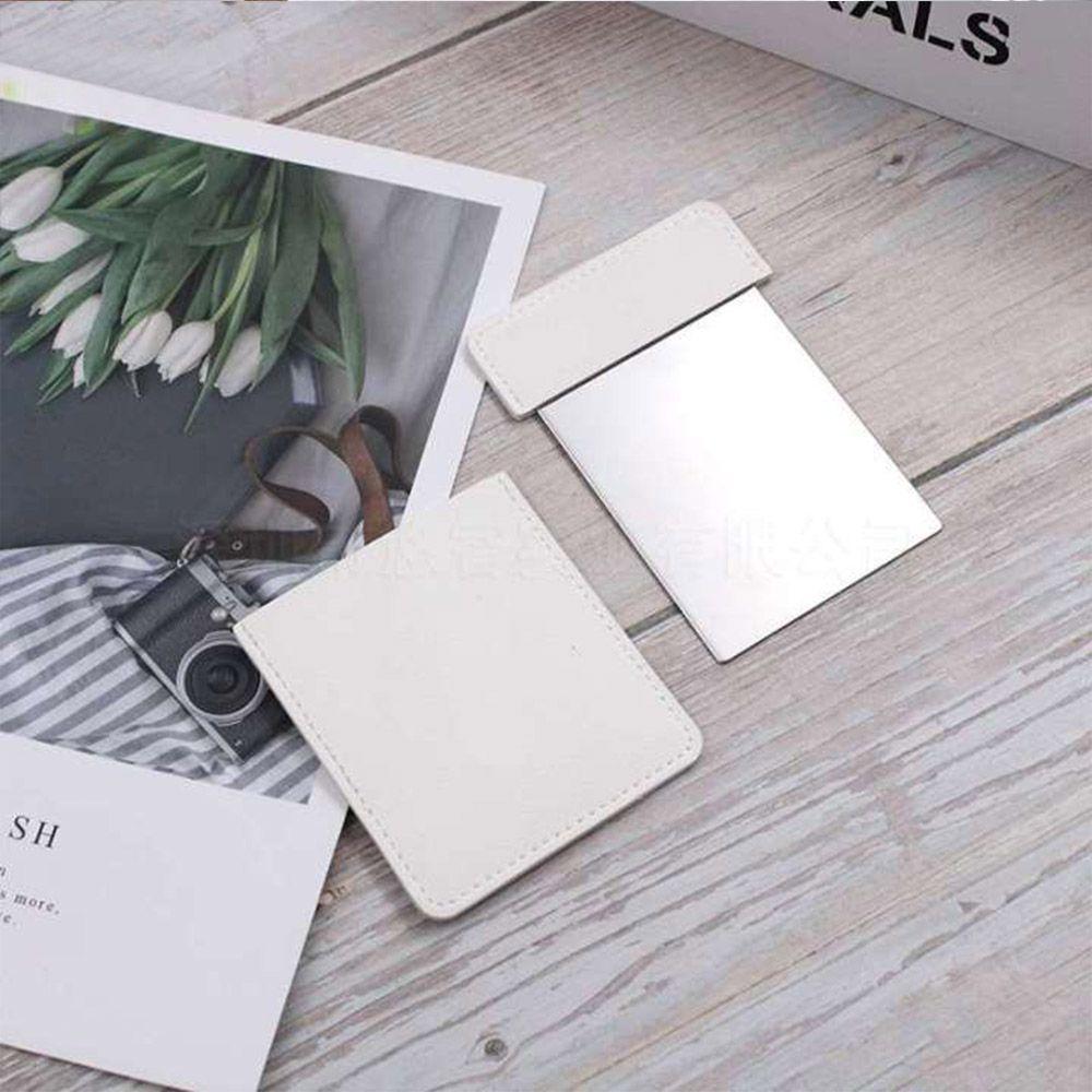 Portable Foldable PU Leather Rectangle Cosmetic Tools Makeup Mirrors Vanity Mirror Pocket Mirror