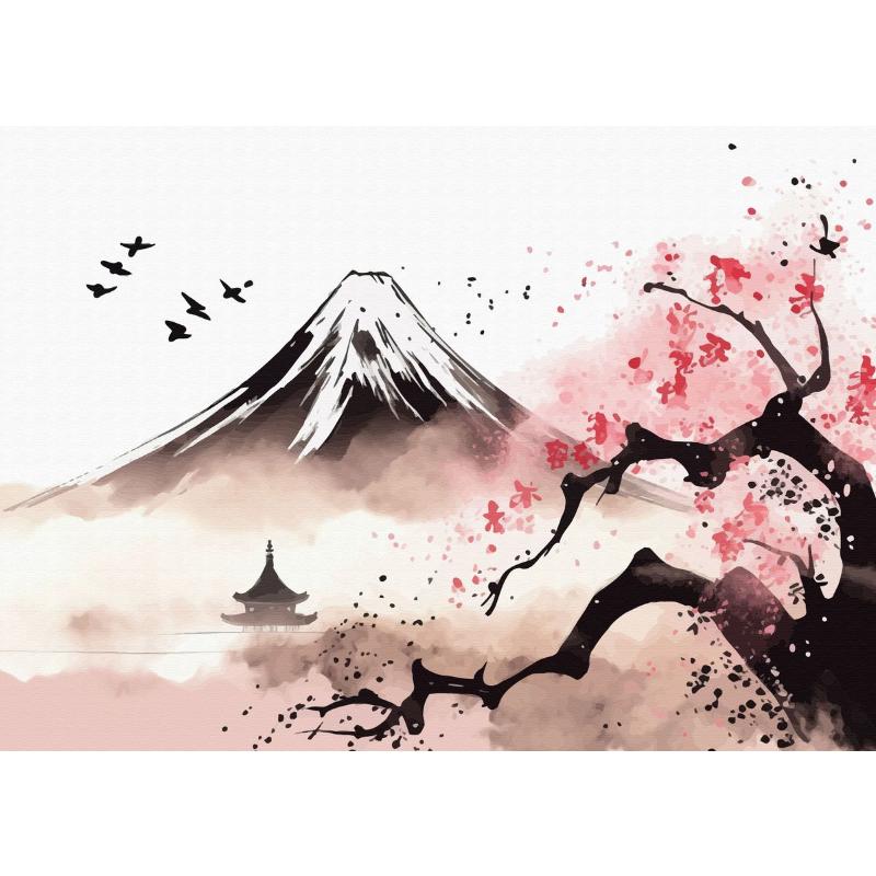 Китайский пейзаж Пара Птицы Лес Гора Река Кои Карп Рыба Искусство Плакат Печать Картина на холсте Настенная картина Декор для дома