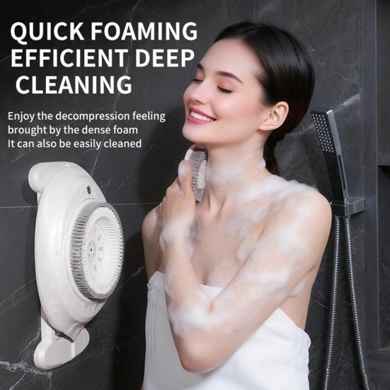 Автоматическая щетка для спины Электрический эксфолиатор и массажер для тела Настенная водонепроницаемая душевая щетка для глубокой очистки
